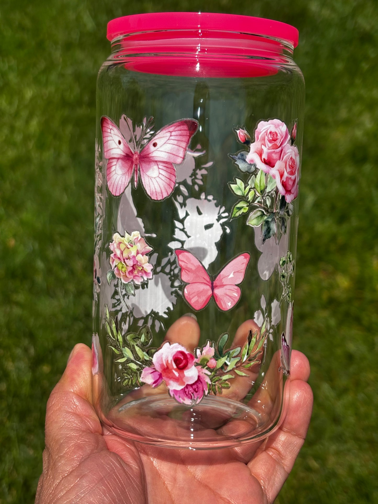 Iced Coffee Pink butterfly cup