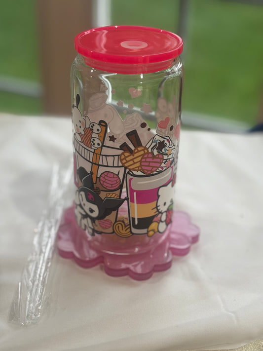 Iced Coffee Casecito y chime animated Glass Cup