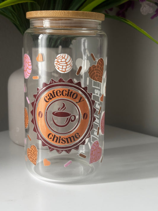 Coffee Style Decorated Glass