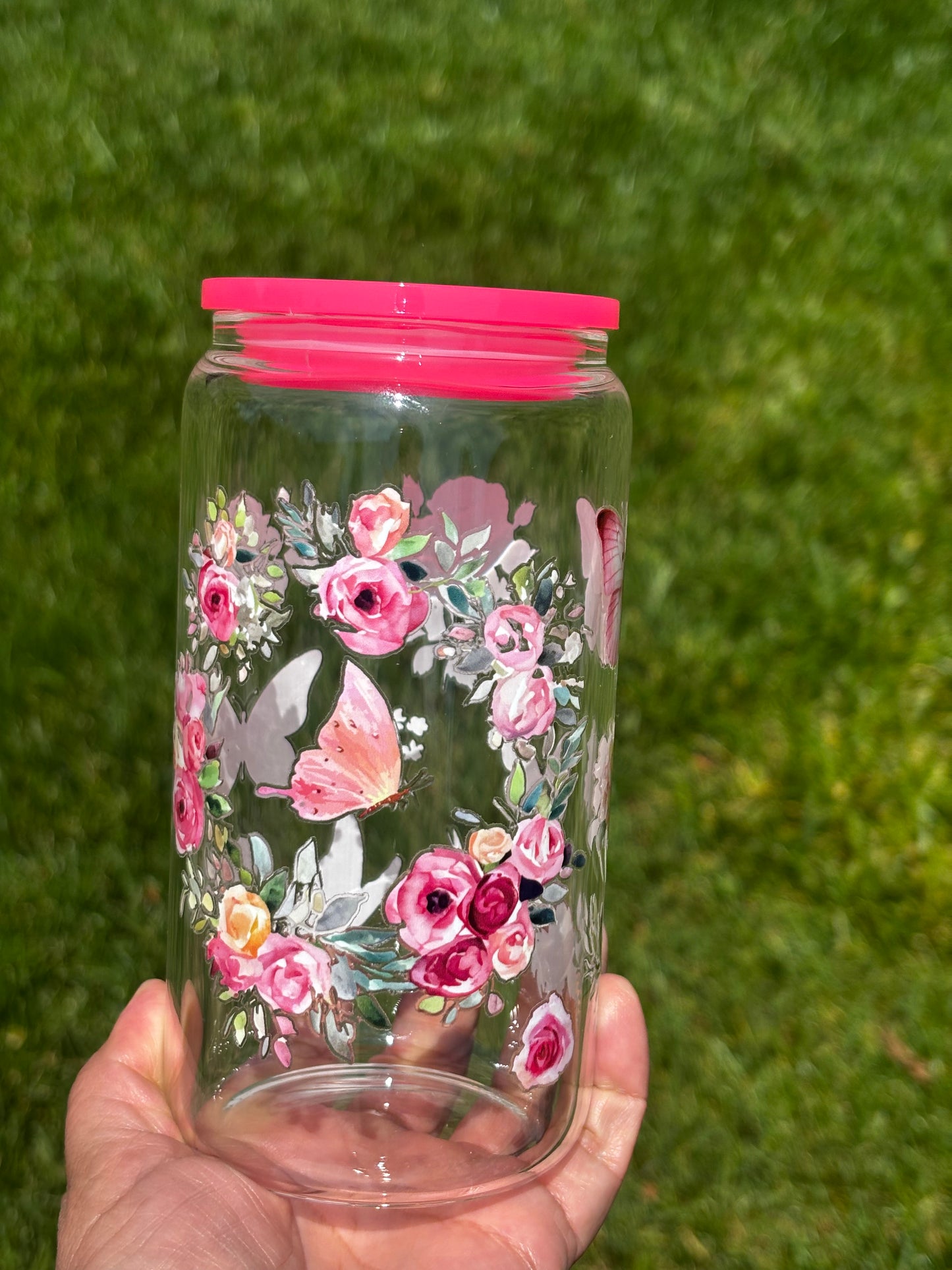 Iced Coffee Pink butterfly cup