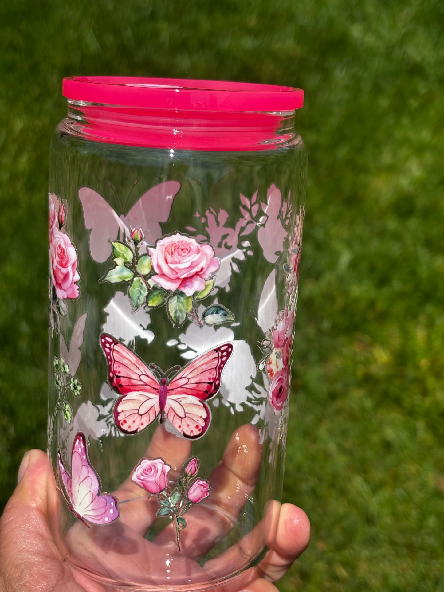Iced Coffee Pink butterfly cup