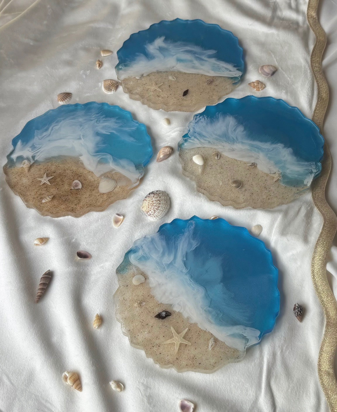 Resin beach coasters