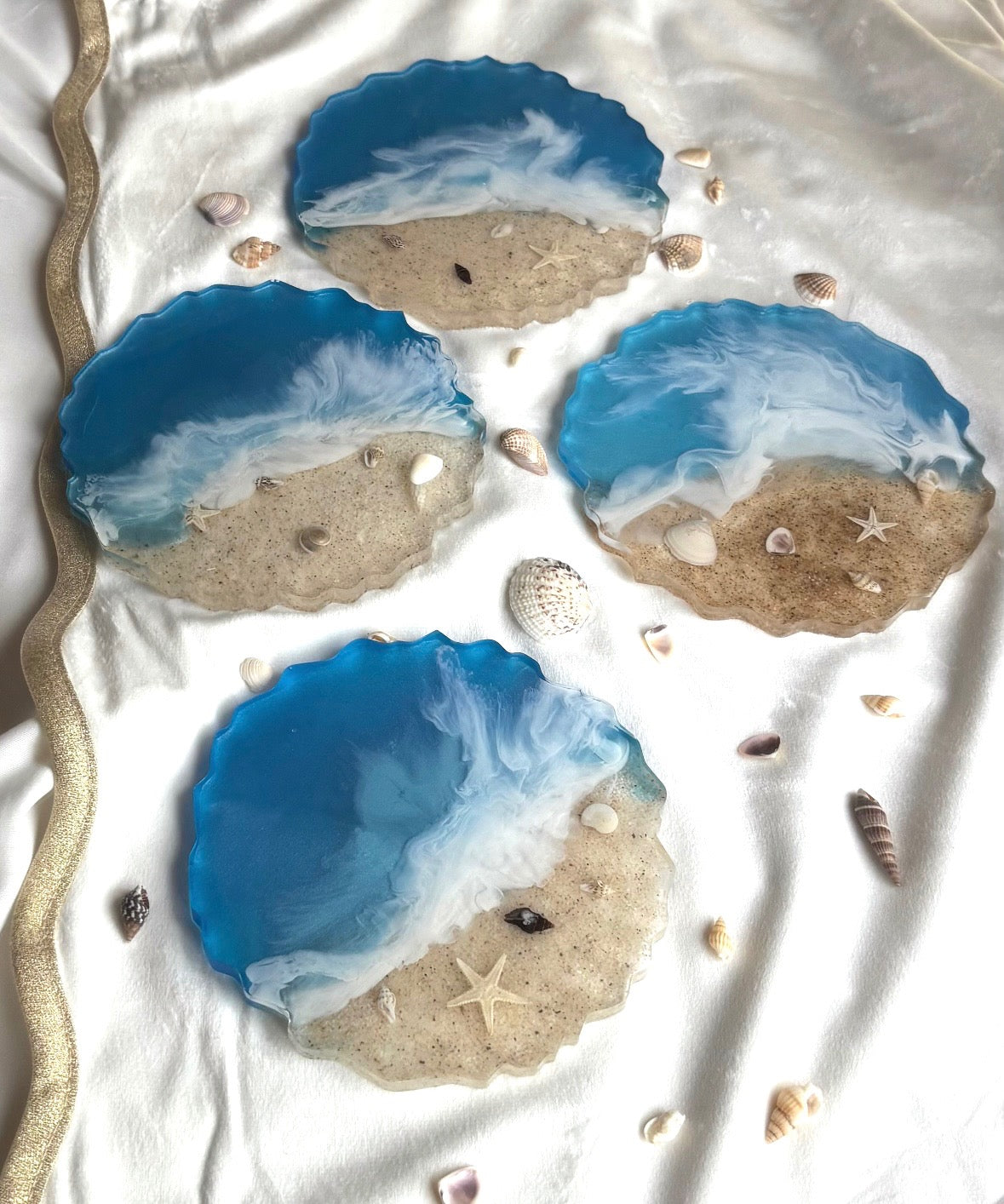 Resin beach coasters